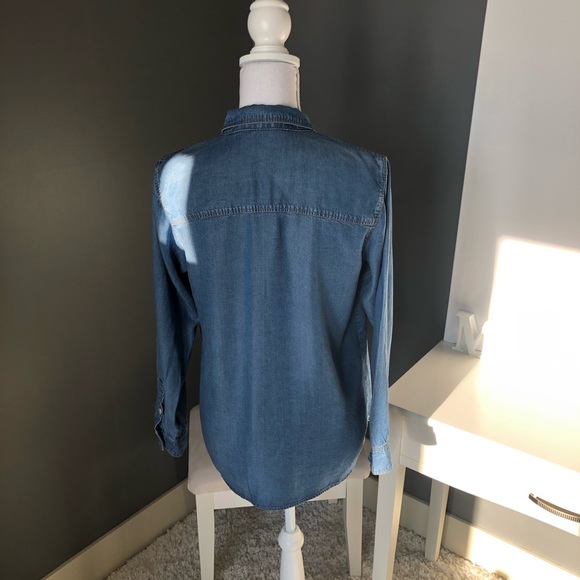 Blue Chambray Button Up Long Sleeve - Picture 6 of 7